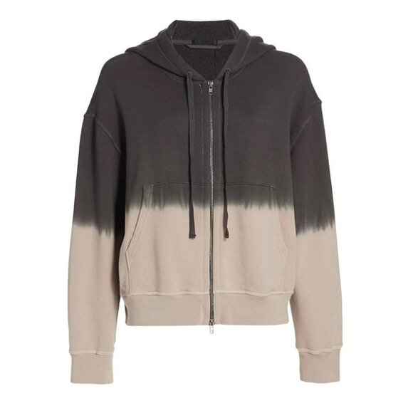 ATM Anthony Thomas Melillo Full Zip Hoodie XS Gray Dip Dye French Terry Pockets - Picture 12 of 16